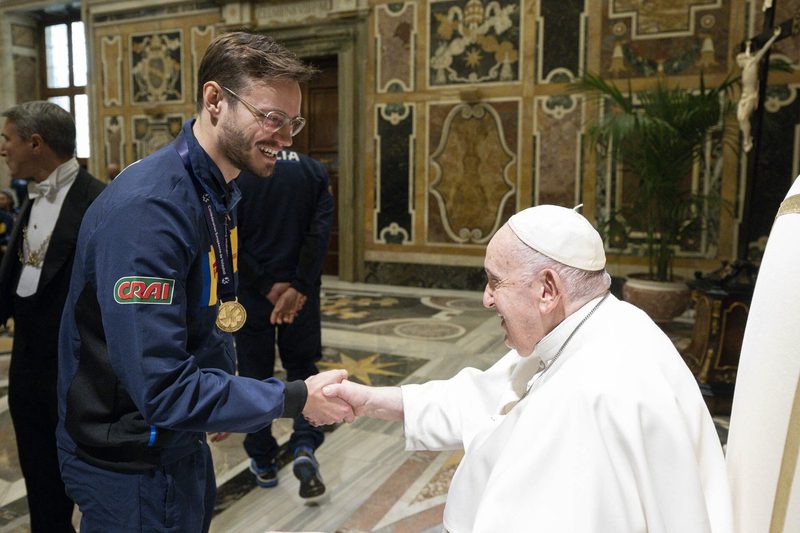 Udienza con Papa Francesco dopo il successo europeo Under 18